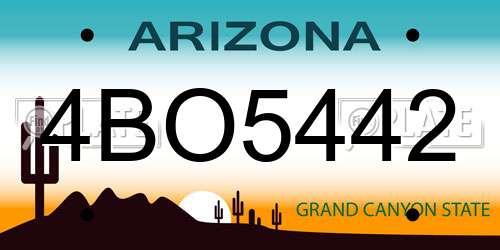 4BO5442 Arizona License Plate