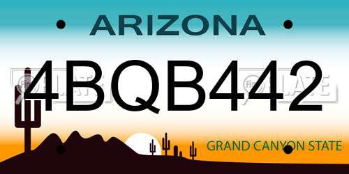 4BQB442 Arizona License Plate