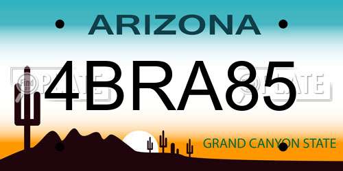4BRA85 Arizona License Plate