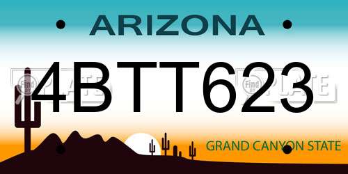 4BTT623 Arizona License Plate