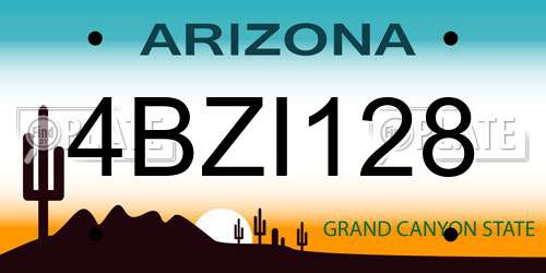 4BZI128 Arizona License Plate