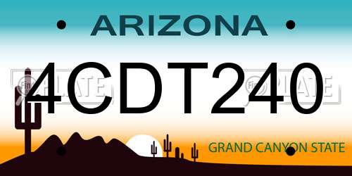 4CDT240 Arizona License Plate