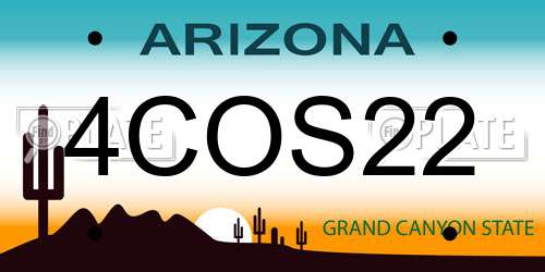 4COS22 Arizona License Plate