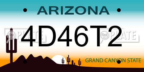 4D46T2 Arizona License Plate