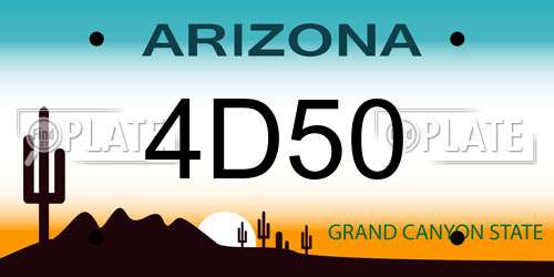 4D50 Arizona License Plate