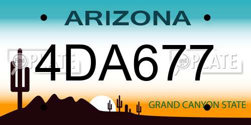 4DA677 Arizona License Plate
