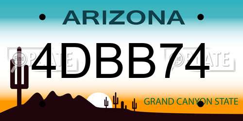 4DBB74 Arizona License Plate