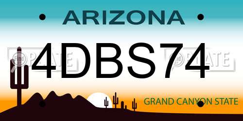 4DBS74 Arizona License Plate