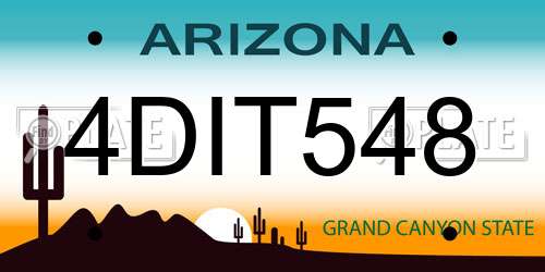 4DIT548 Arizona License Plate