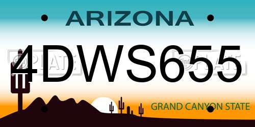 4DWS655 Arizona License Plate