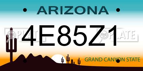 4E85Z1 Arizona License Plate
