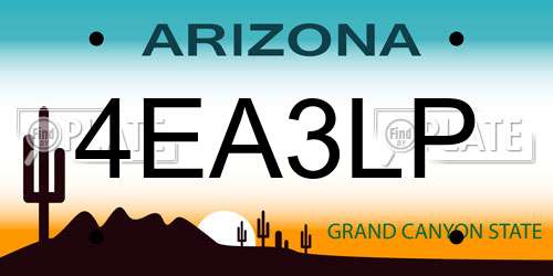 4EA3LP Arizona License Plate