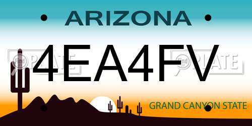 4EA4FV Arizona License Plate
