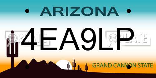 4EA9LP Arizona License Plate