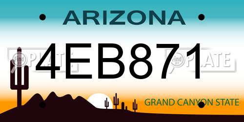 4EB871 Arizona License Plate