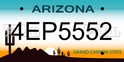 4EP5552 Arizona License Plate