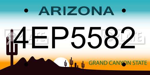4EP5582 Arizona License Plate