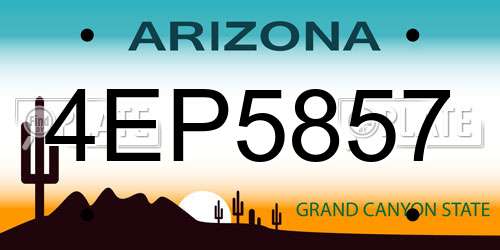 4EP5857 Arizona License Plate