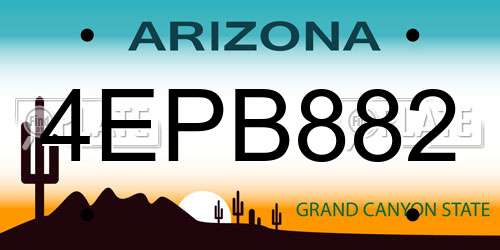 4EPB882 Arizona License Plate