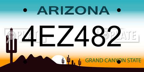 4EZ482 Arizona License Plate
