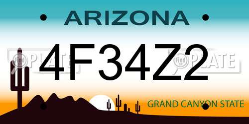 4F34Z2 Arizona License Plate