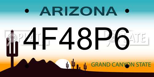 4F48P6 Arizona License Plate