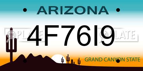 4F76I9 Arizona License Plate