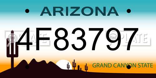 4F83797 Arizona License Plate