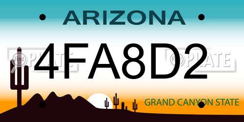 4FA8D2 Arizona License Plate