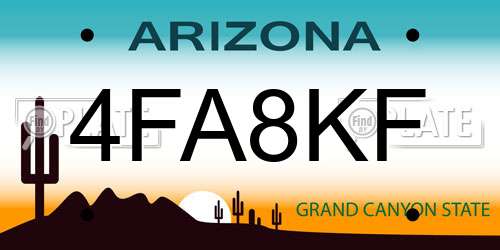 4FA8KF Arizona License Plate