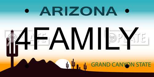 4FAMILY Arizona License Plate