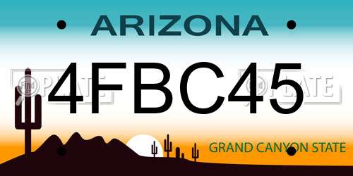 4FBC45 Arizona License Plate