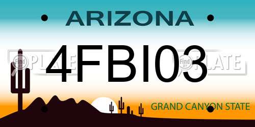 4FBI03 Arizona License Plate