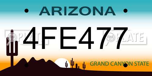 4FE477 Arizona License Plate