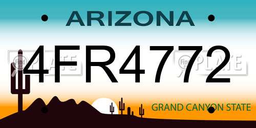 4FR4772 Arizona License Plate