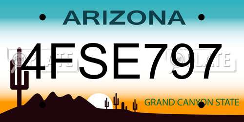 4FSE797 Arizona License Plate