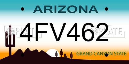 4FV462 Arizona License Plate