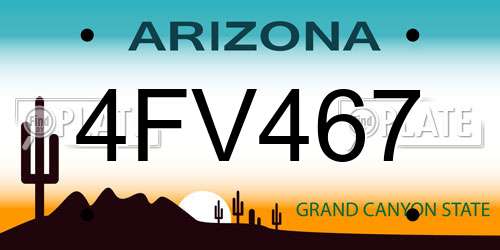 4FV467 Arizona License Plate