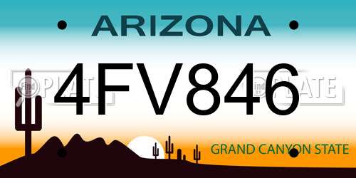 4FV846 Arizona License Plate