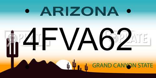4FVA62 Arizona License Plate
