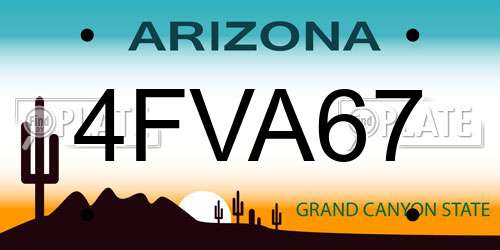 4FVA67 Arizona License Plate