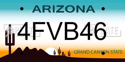 4FVB46 Arizona License Plate