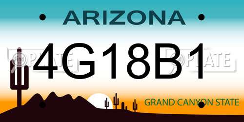 4G18B1 Arizona License Plate