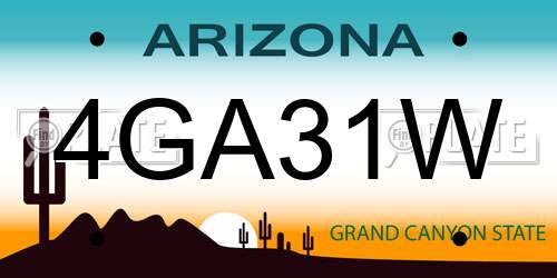 4GA31W Arizona License Plate