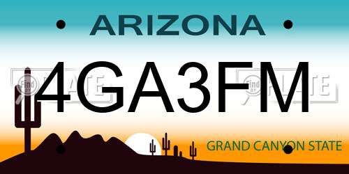 4GA3FM Arizona License Plate