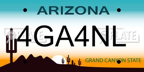 4GA4NL Arizona License Plate