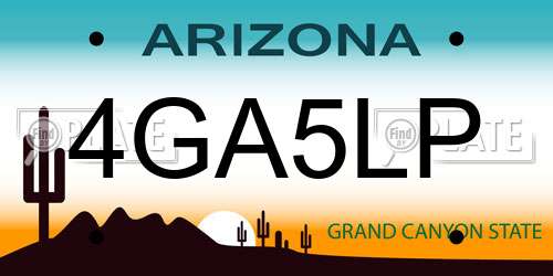 4GA5LP Arizona License Plate