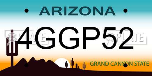 4GGP52 Arizona License Plate
