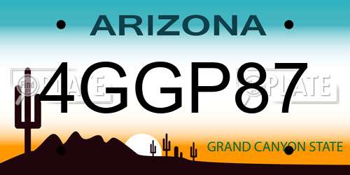 4GGP87 Arizona License Plate