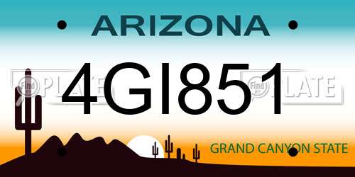 4GI851 Arizona License Plate